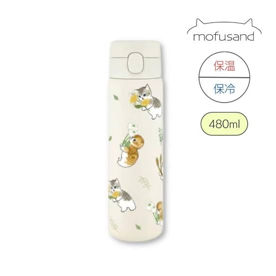 Mofusand|鲨鱼猫花花玩耍系列保温保冷水杯/保温杯/正反都可爱|480ml