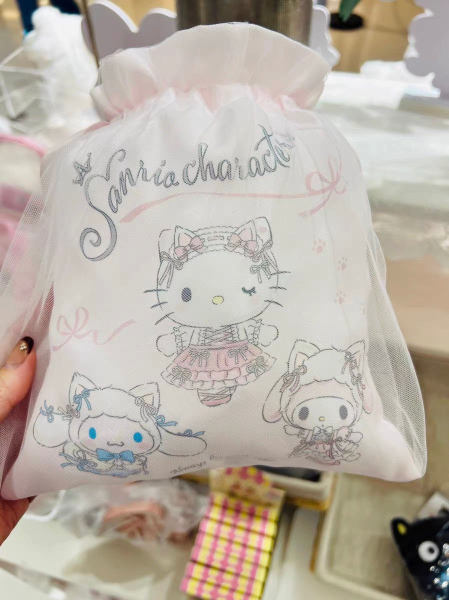 Sanrio|Handled Pouch White Cat Ballerina|21×0.5×24cm approx.