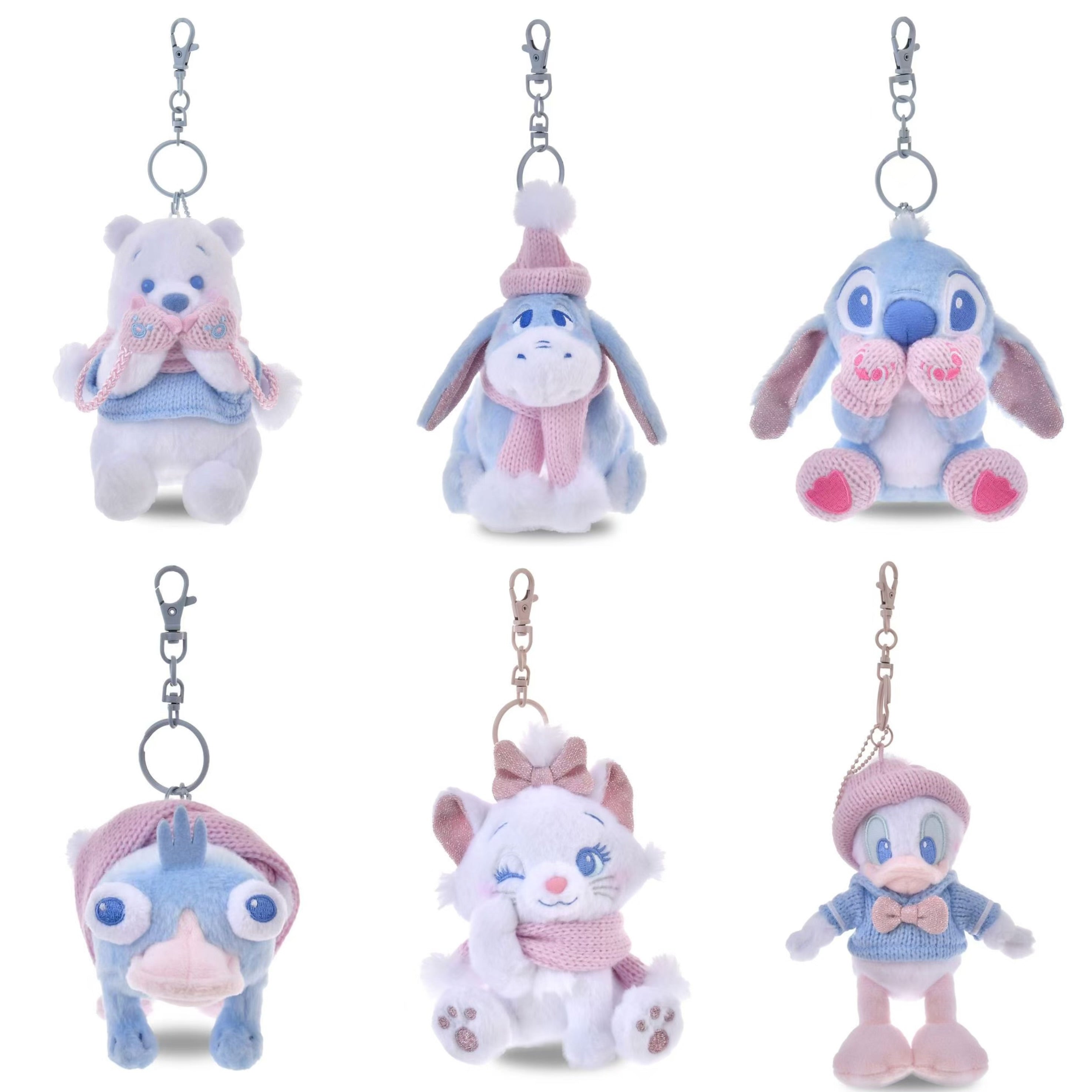 Disney|Winter Shiny Color Pink Blue Mascot Holder /Plush Keychain|15.5x12.5x8.5cm approx.