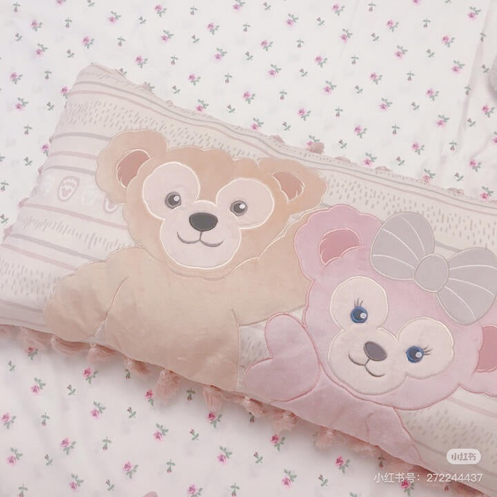 Disney SH|达菲雪莉玫流苏绒面长方形抱枕/靠枕/正反面都可爱