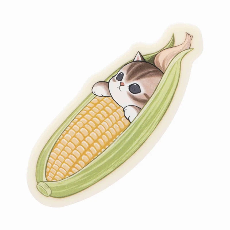 Mofusand|Mofumofu Marche Sleeping Acrylic Badge - Vegetable Cat|65×33×15mm approx.