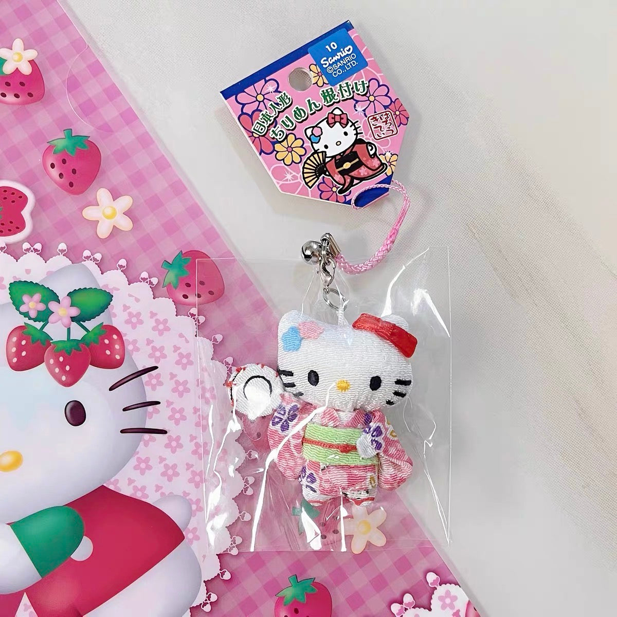 Hello kitty|Kimono tambourine Mascot Holder /Plush Keychain|1 piece