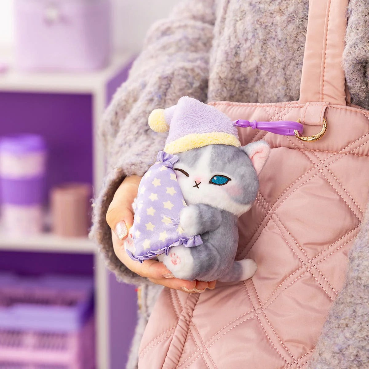 Mofusand|mofusand Relaxing at Home Mascot Keychain (Sleepy Meow)|H150×W100×D120mm approx.