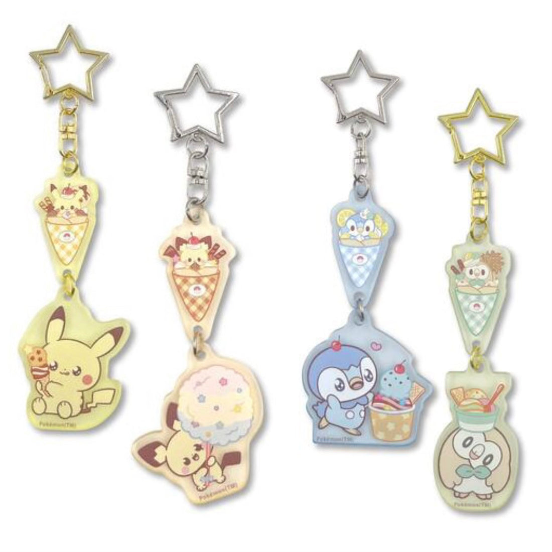 Pokemon|pokepeace甜点系列五角星钥匙扣2枚组|约H5.2 x W4.4cm