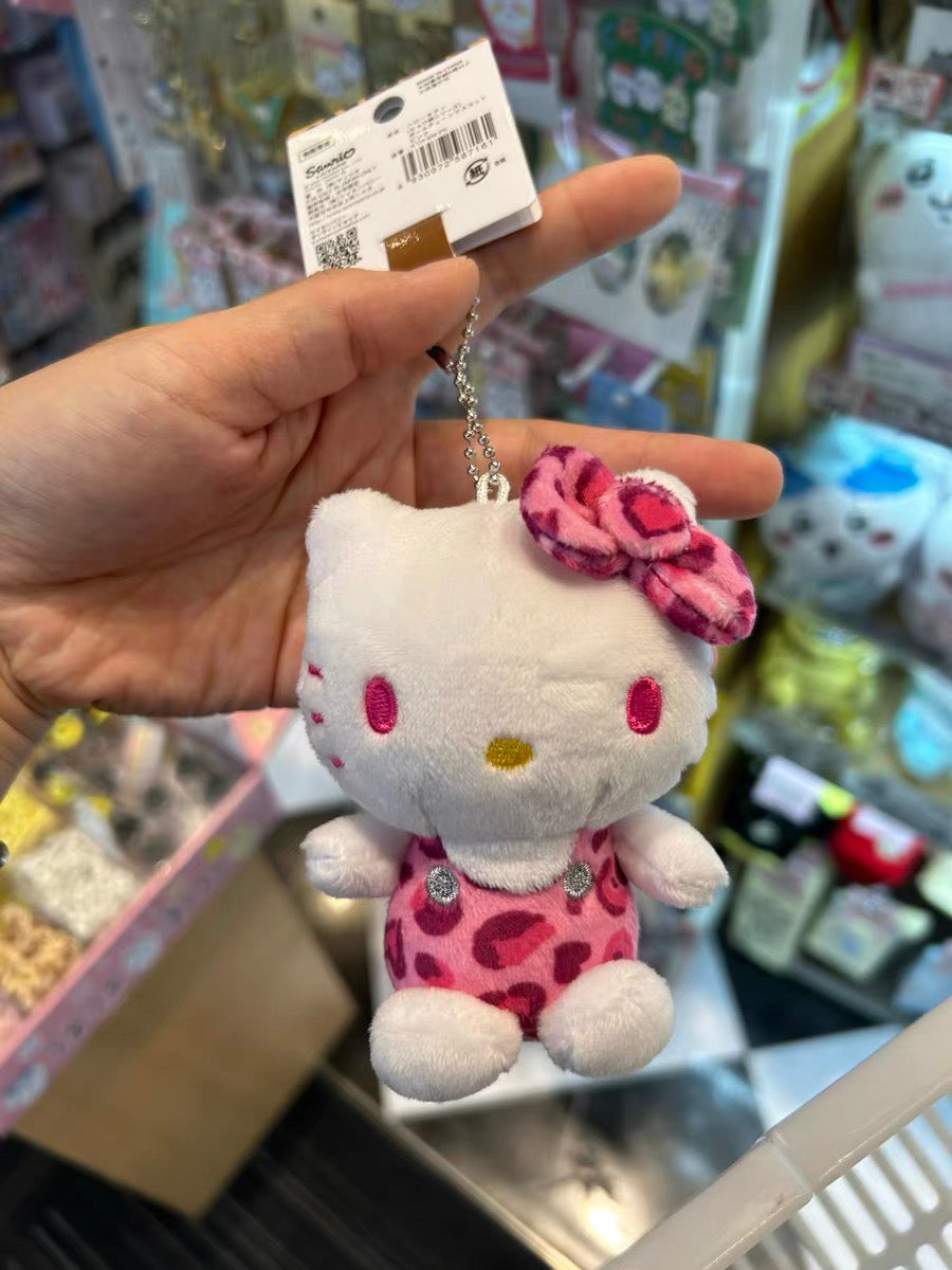 HelloKitty凯蒂猫| Phone Strap Ball Chain Mascot Series Hello Kitty辣妹豹纹Hello Kitty玩偶挂件/包挂| 约9.5cm×7.2cm×5.4cm