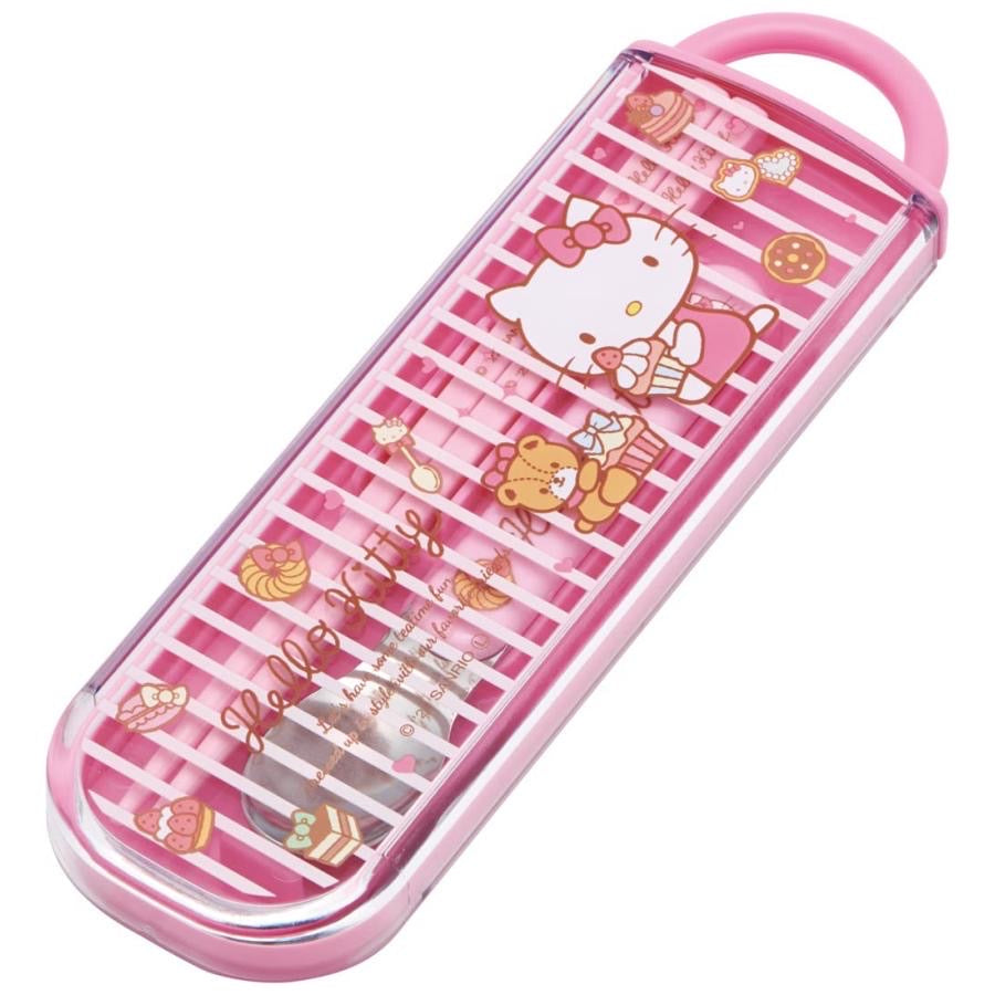 Sanrio|Kitty猫可爱印花Ag+抗菌外出便携餐具组|勺筷各1