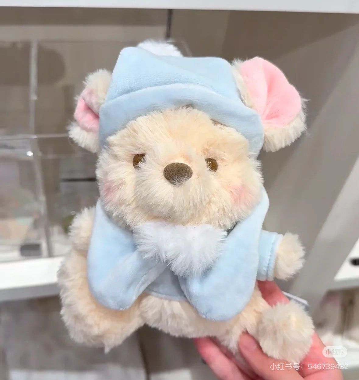 Disney迪士尼|Plush Toy (S)/ White Pooh Fruit Latte Color Cape 东迪冬日限定水果拿铁色睡衣睡帽斗篷系列可爱角色坐姿毛绒玩偶/公仔/S号|约28×17×19cm