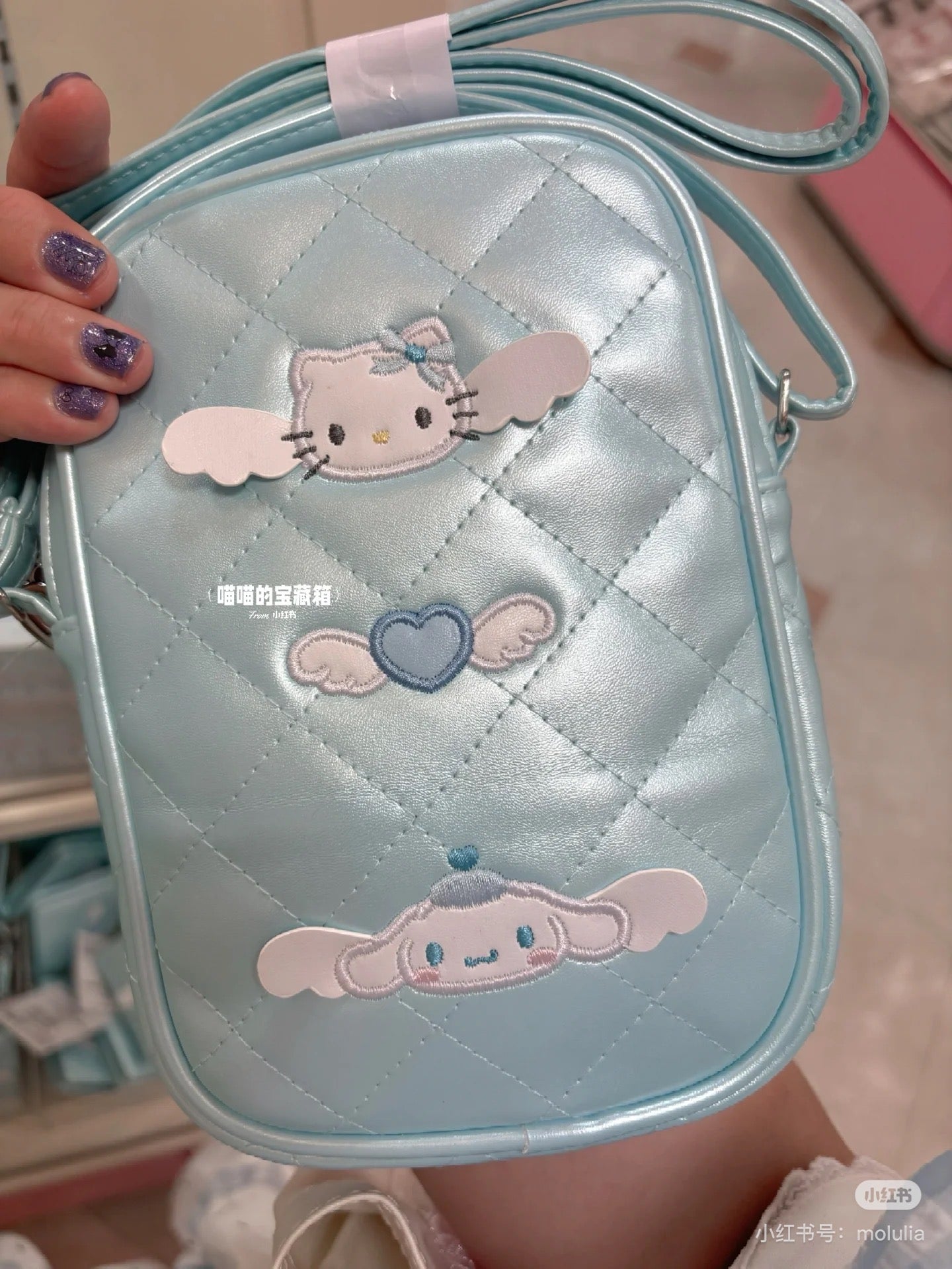 Sanrio三丽鸥|Sanrio Original Mini Shoulder Bag - Dreaming Angel 2nd Angel水色天使爱神系列双面图案挎包|约13×4×20cm