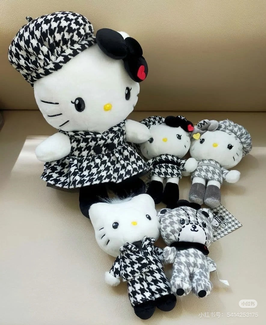 Hello Kitty|Monochrome Girly Twin Coordinate Plush Dolls/Plush Toy|19×16×26cm approx.