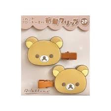 Rilakkuma轻松熊|软硅胶质地熊头可爱发夹|2枚