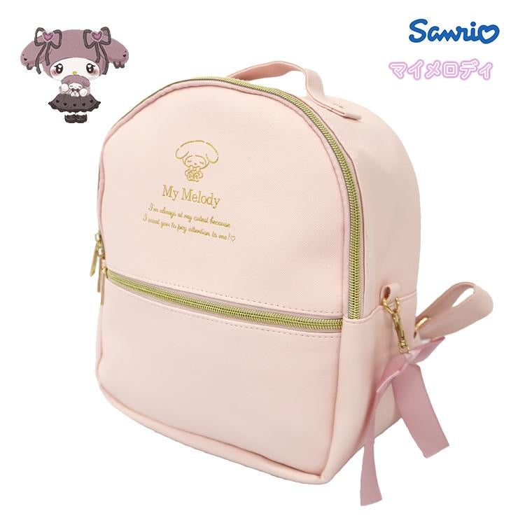 Sanrio|Pink & Gold Ribbon Mini Backpack|H27×W23.5×D13cm approx.