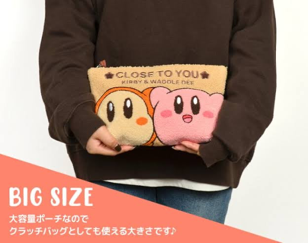 Kirby|we love Kirby限定毛绒绒刺绣植绒大容量化妆包|约W28cm×18cm×4cm