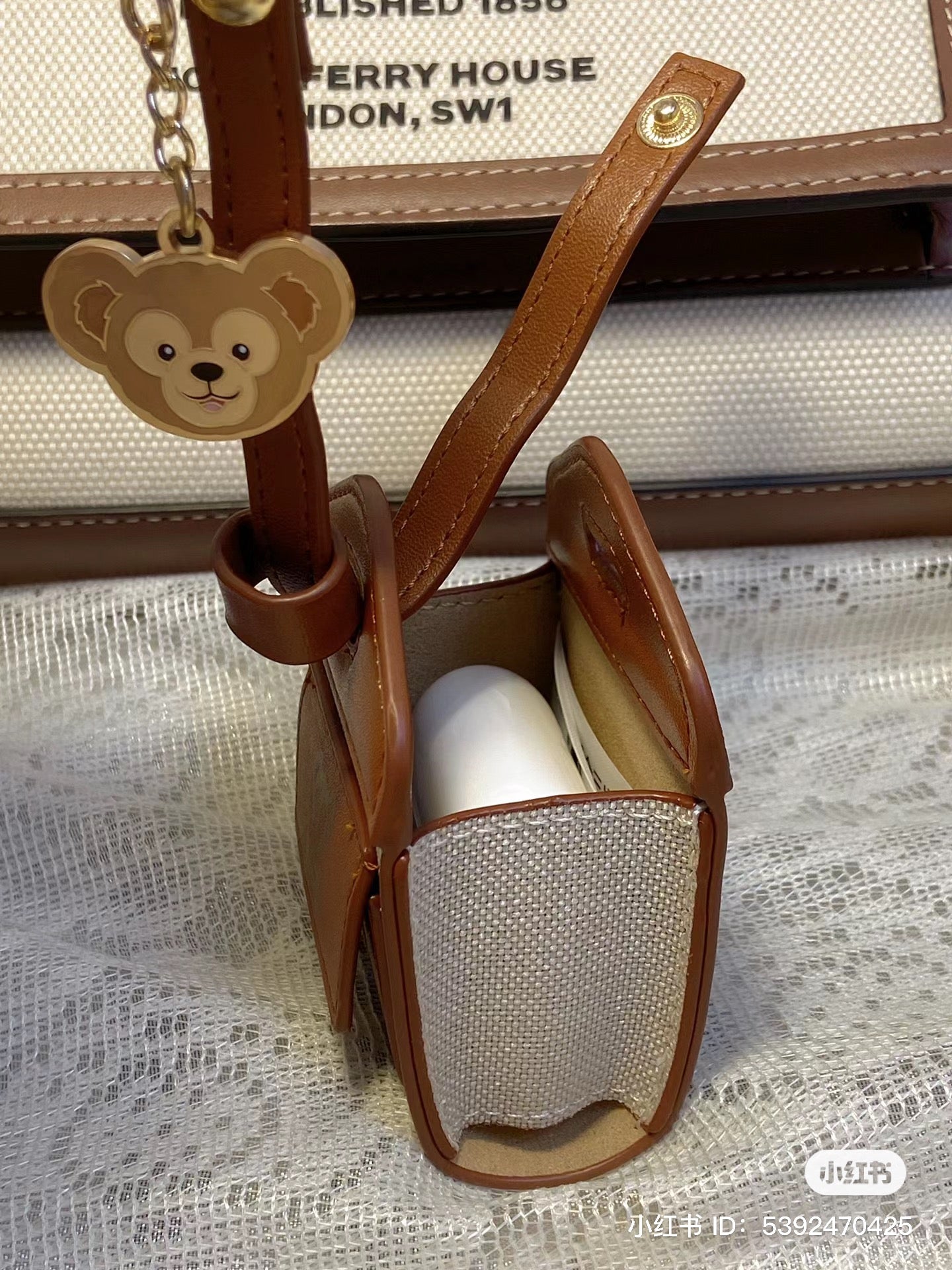 Disney SH|duffy达菲皮质感小包包/ipods pro耳机包钥匙扣/挂件