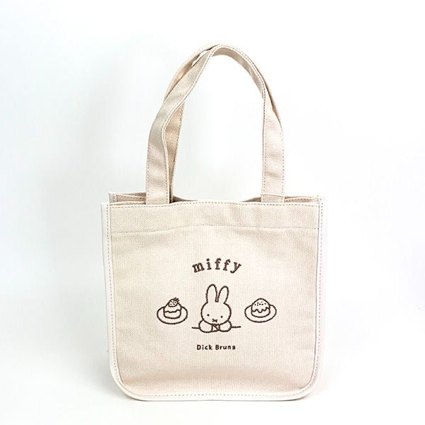 Miffy米菲|白色简约帆布托特包/收纳包|约25cm×25cm×12cm