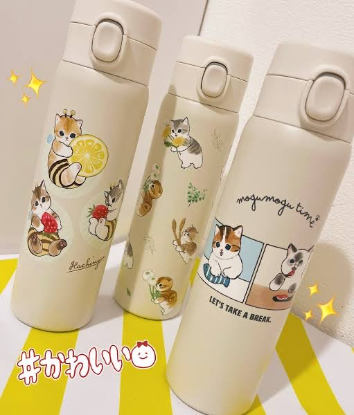 Mofusand|鲨鱼猫花花玩耍系列保温保冷水杯/保温杯/正反都可爱|480ml