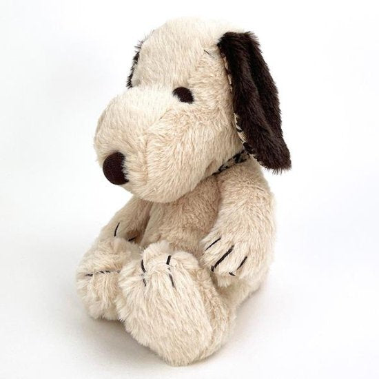 Snoopy史努比|Mocha Check S Plush Toy Interior Brown摩卡茶色千鸟格耳朵超好摸S号毛绒公仔/玩偶|约23cm×17cm×16cm