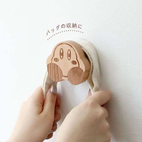 Kirby|可爱角色木质墙面装饰挂钩/可爱家居|约9 x 7 x 5cm