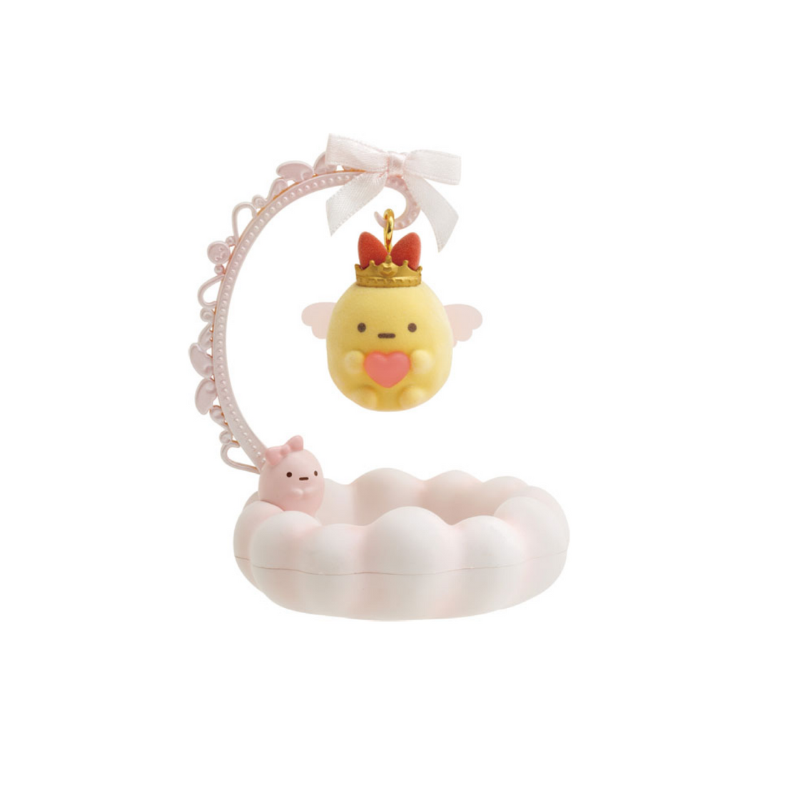 Sumikko gurashi角落生物|Puchi Sumikko Scene Mascot Ebifurai no Shippo爱心天使系列可爱皇冠炸虾植绒摆件/首饰托盘|约105 x 80 x 80mm