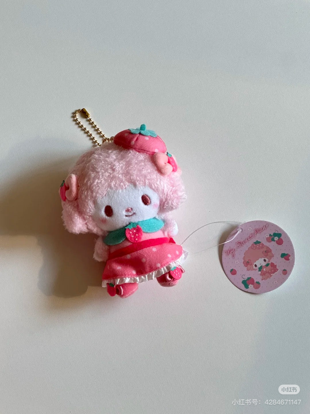 Sanrio|Strawberry Cheek Squishy Mascot Holder /Plush Keychain|Height Approx. 10cm