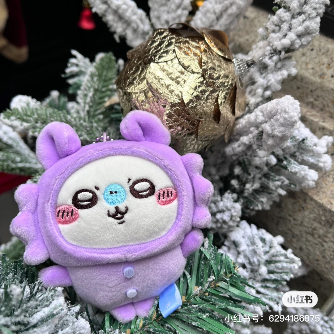 Chiikawa| Pajama party napchi mini Mascot Holder /Plush Keychain|H100 x W85 x D55mm approx.