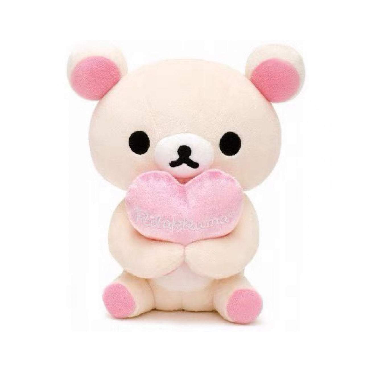 Rilakkuma轻松熊|抱爱心坐姿公仔/玩偶|約140x160x140 mm