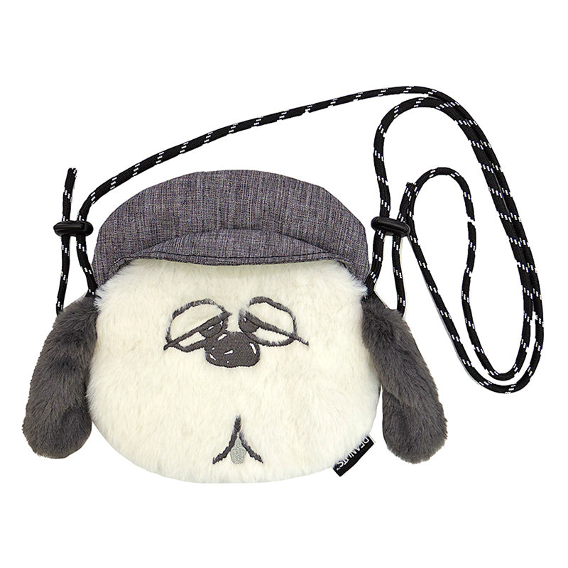 Snoopy|olaf奥拉夫毛茸茸大脸斜背包|约H18xW23xD3cm