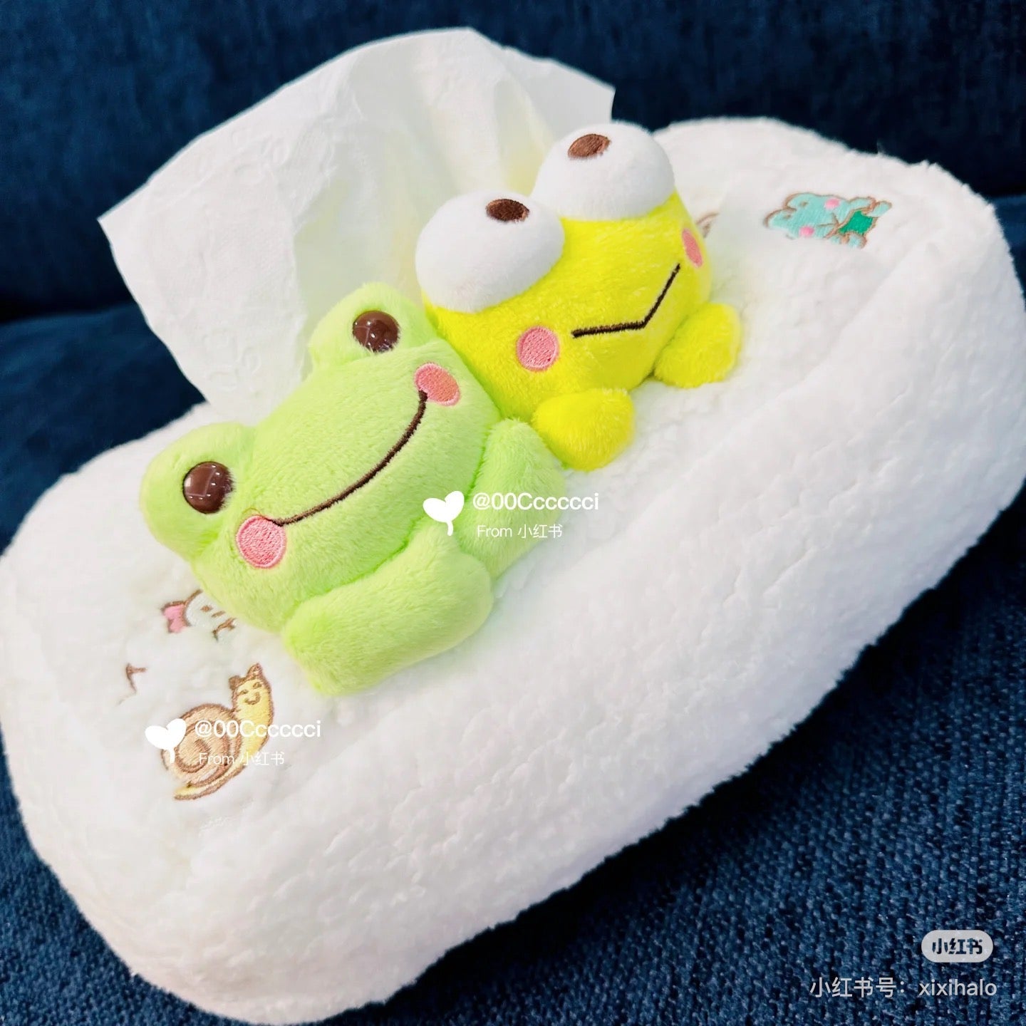 Sanrio|Kerokero Keroppi 大眼蛙 x 泡菜蛙联名纸巾盒|约30.5 x 17 x 14 cm