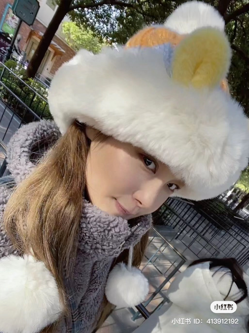 Disney SH|winnie the pooh冬日维尼和朋友们限定毛茸茸白球球绒线帽