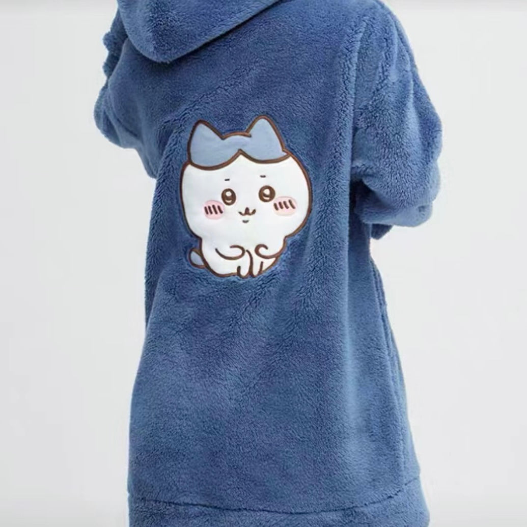 Chiikawa 吉伊卡哇|Gu联名小八毛茸茸睡衣