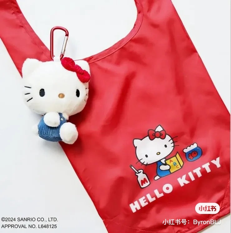 Hello kitty|Classic Plush Eco Bag Mascot Holder /Plush Keychain|25 x 18 x 32 cm approx.