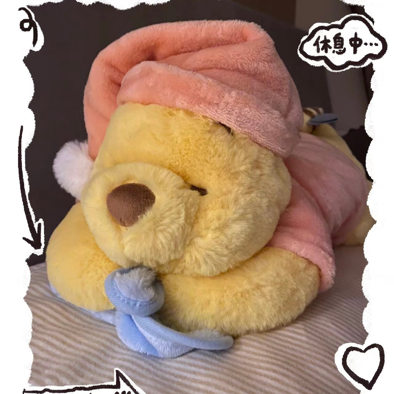 Disney SH|winnie the pooh居家维尼/晚安睡帽噗噗纸巾套/玩偶