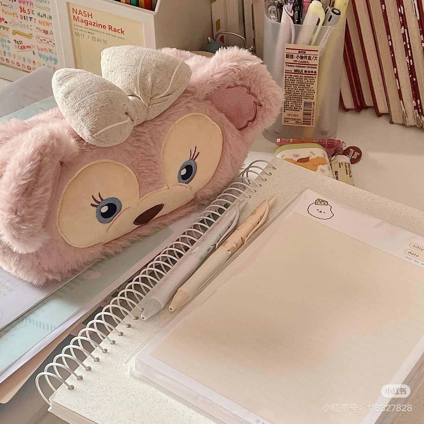 Disney SH|Duffy达菲/ShellieMay雪莉玫/玫玫大容量毛绒笔袋