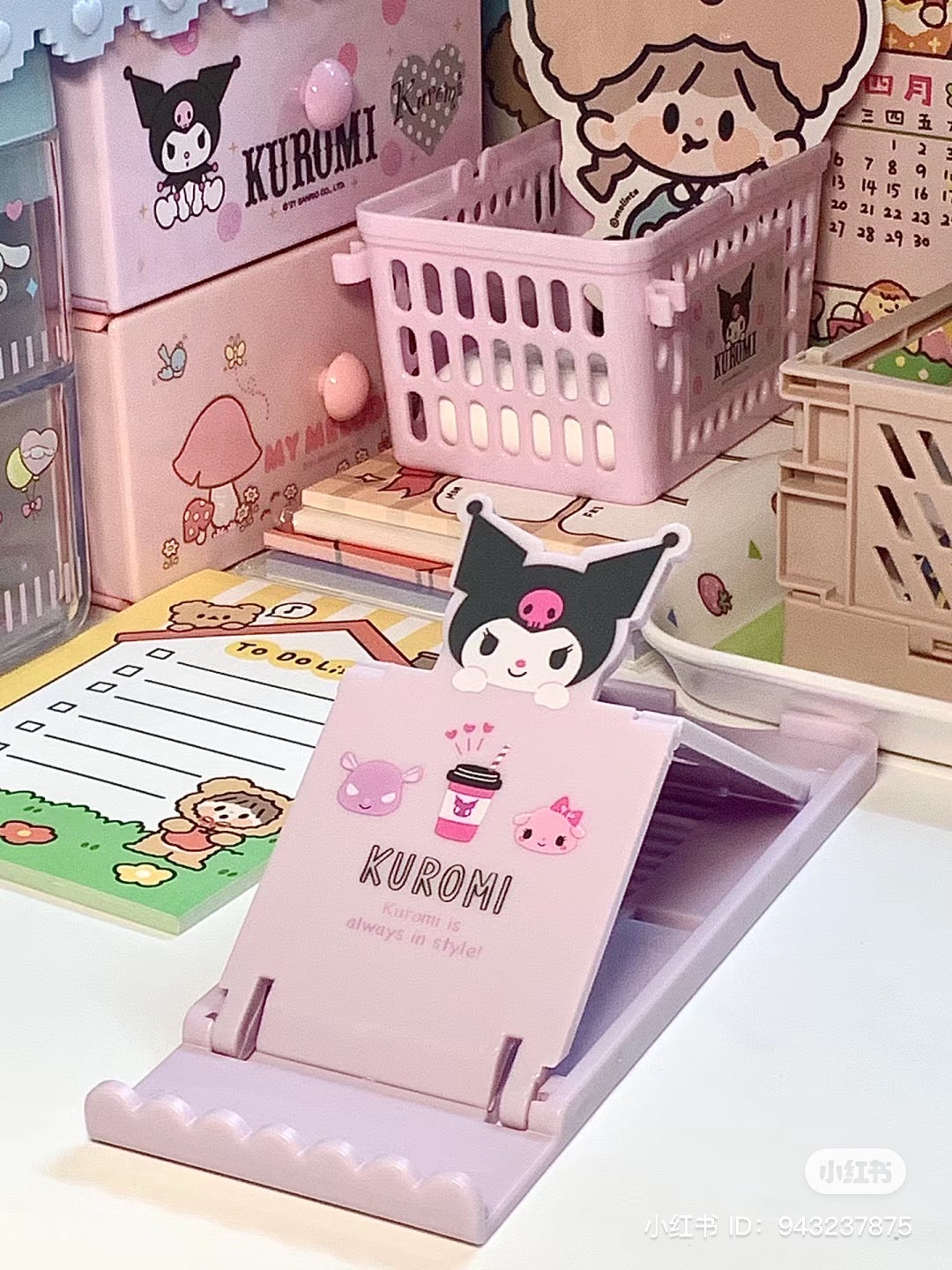 Sanrio|ipad/手机桌面便携支撑/支架/可调节角度/可折叠收起|约6 x 0.7 x 15.7 cm