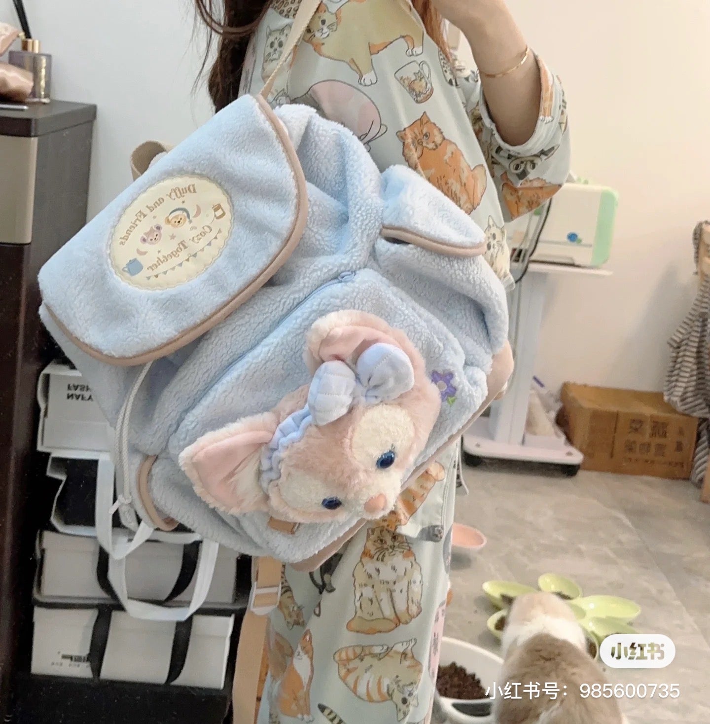 Disney SH|懒懒系列Linabell玲娜贝儿可爱大头书包/双肩包/超美的蓝