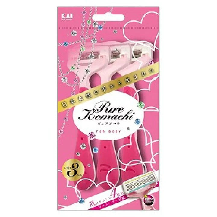 Kai贝印|女性用经典四枚刀刃刮毛刀/剃毛刀|3枚入