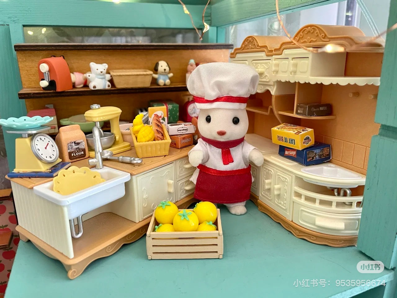 SylvanianFamilies森贝儿家族|Calico Critters Forest Kitchen Chef & Waitress Set巧克力兔厨师服务员套装/玩具/过家家