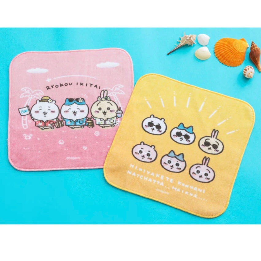 Chiikawa 吉伊卡哇|旅行观光系列可爱纯棉小方巾/小毛巾|约H200×W200mm