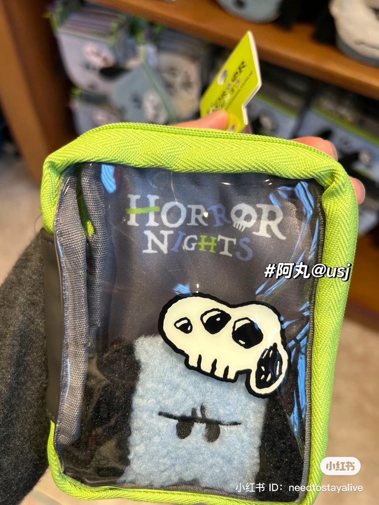 Snoopy|usj万圣节限定史努比透明收纳包/衣服会夜光