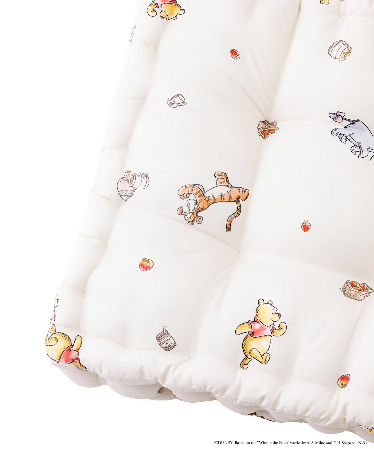 Disney|winnie the pooh噗噗家居可爱印花坐垫/又厚又软弹性足|約幅42×奥行42×高さ10cm