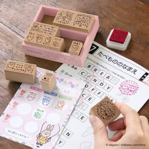 Chiikawa|Wooden Reward Stamp Set|102 × 104 × 35mm approx.