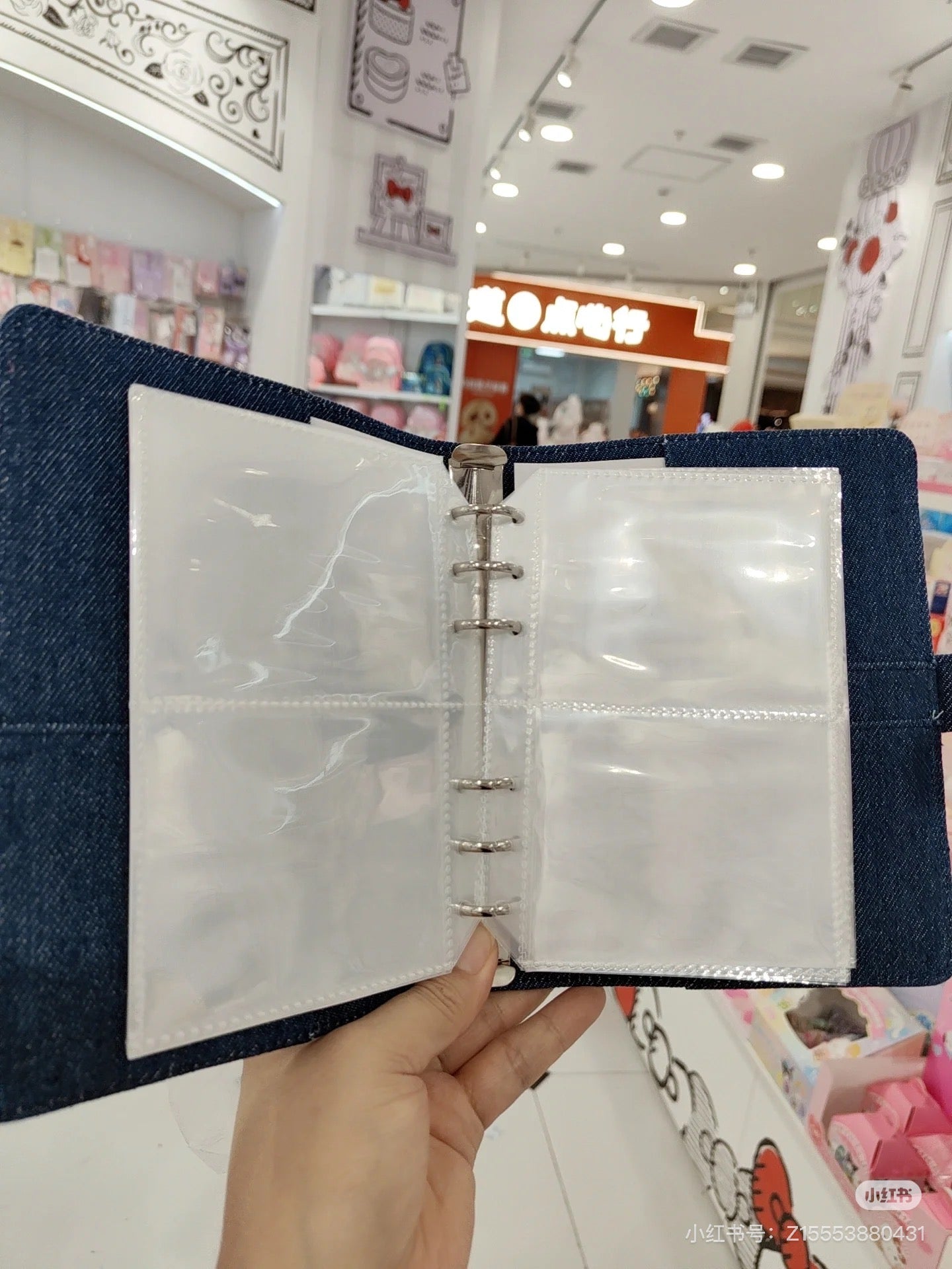 Sanrio三丽鸥|Binder Characters 6-Hole A6 Notebook Size Card Storage Clear 2-Tier Pocket/Denim Patch牛仔丹宁贴布系列活页相册/卡片收纳册/正反面不同图案|约21.2 x 20.0 x 5.2cm