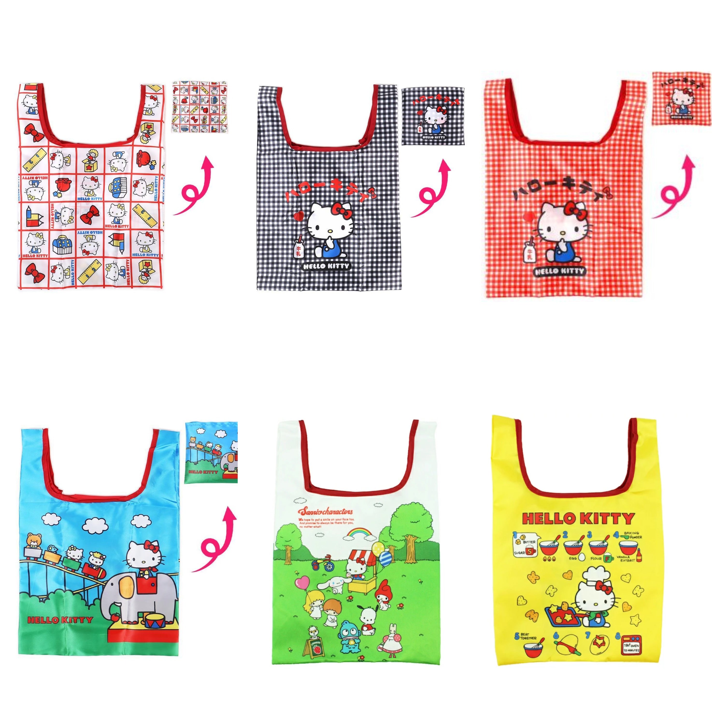 Sanrio|Mni Eco Bag with storage pouch|H420 x W270mm approx.