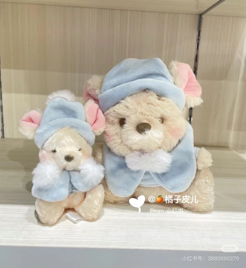 Disney迪士尼|Plush Toy (S)/ White Pooh Fruit Latte Color Cape 东迪冬日限定水果拿铁色睡衣睡帽斗篷系列可爱角色坐姿毛绒玩偶/公仔/S号|约28×17×19cm