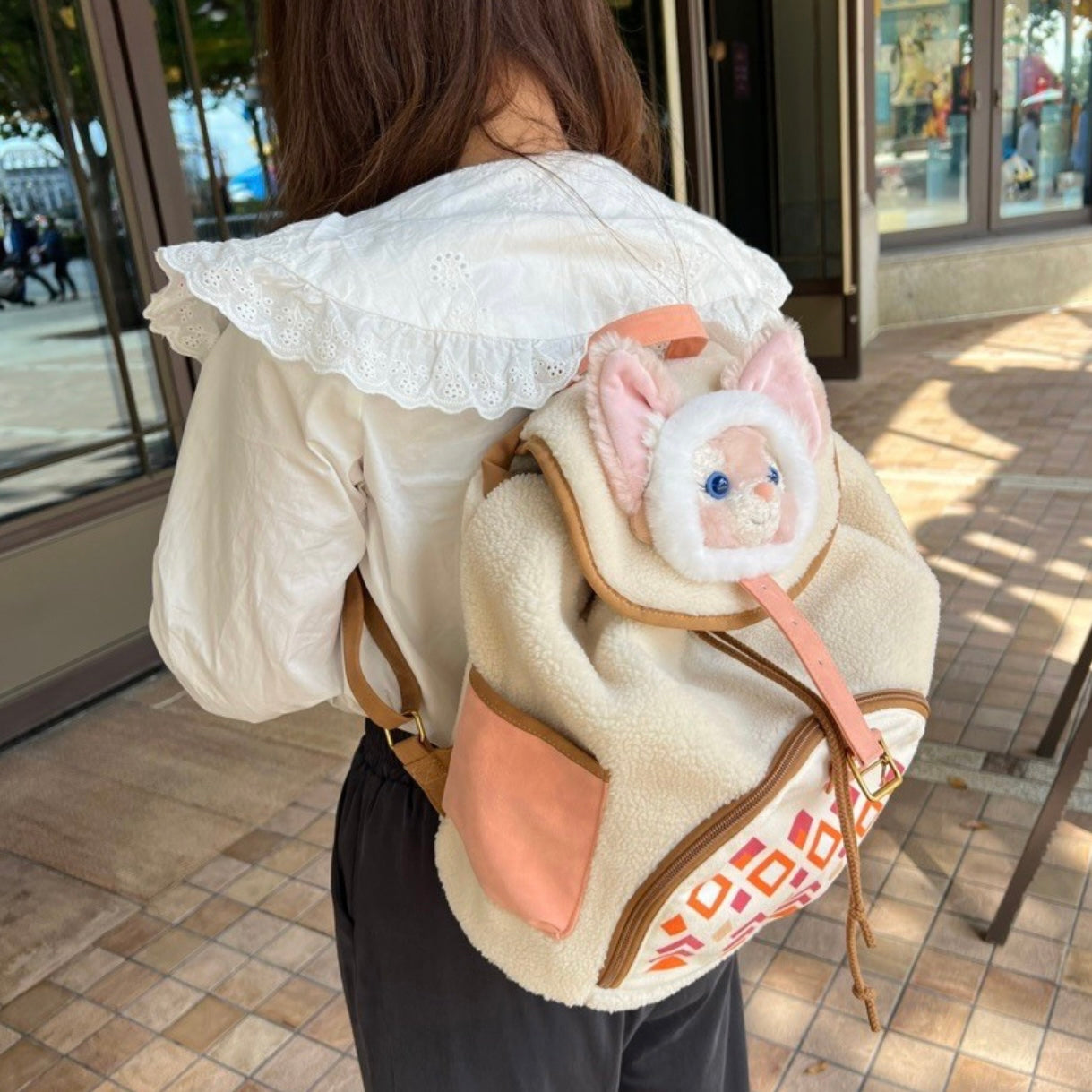 Disney SH|小小梦想家系列毛茸茸贝儿多功能双肩包/书包/大容量耐装