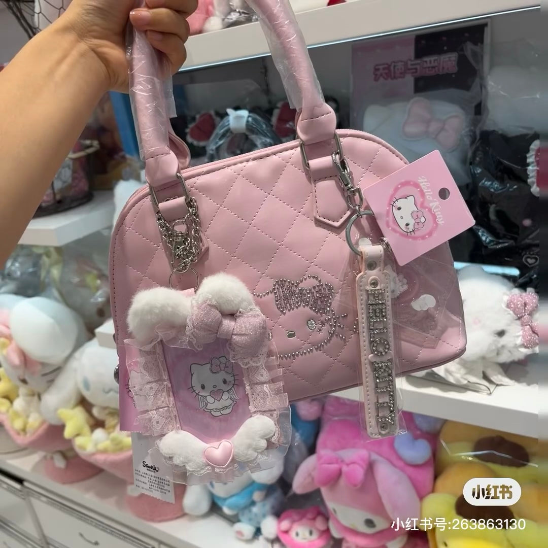 Hello kitty凯蒂猫|Sanrio Hello Kitty Card Case/ Angel and Little Devil天使恶魔应援卡包/背面也有可爱图案 |约13.5 x 11.1 x 2.8cm