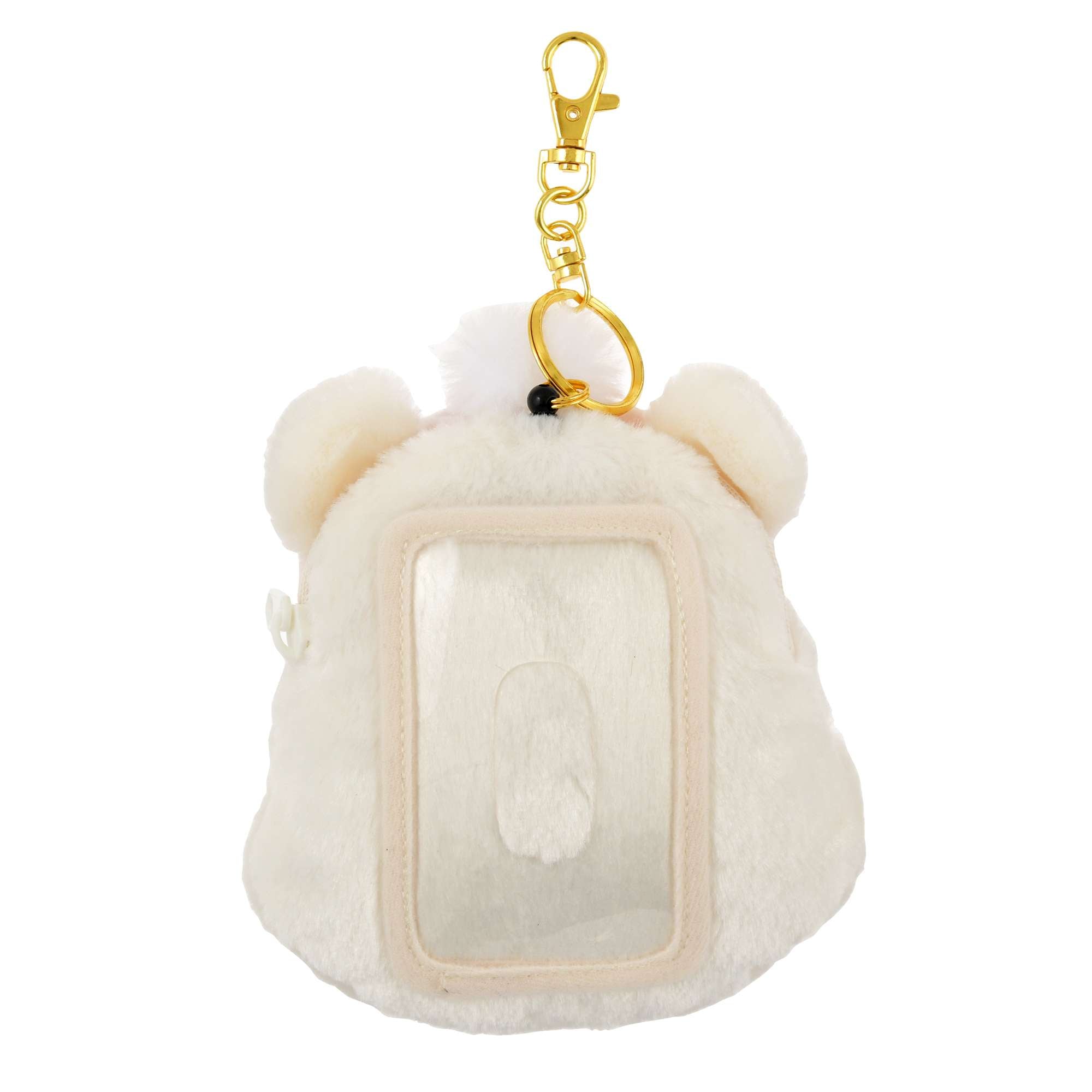 Disney迪士尼|Winnie the Pooh Pass Case Fruit Latte Color White Pooh东迪冬日限定水果拿铁色睡衣睡帽斗篷系列噗噗维尼脸型毛茸茸可伸缩卡包/收纳包/零钱包|约H14.5×W12×D9cm