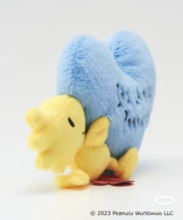 Snoopy|阪急极少量限定/软乎乎粉爱心史努比+蓝爱心小黄鸟组合公仔/玩偶/爱心头套可取下/细节满分