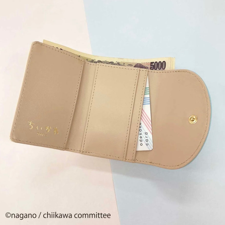 Chiikawa 吉伊卡哇|十字纹多用钱包/皮夹/零钱包/细节满满/满印内里|约H80×W105×D25mm