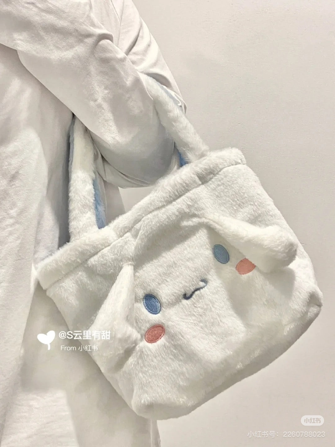 Sanrio三丽鸥|Characters Fur Tote Bag星星眼可爱角色毛茸茸手提托特包|约高20cm×底宽20cm×顶30cm