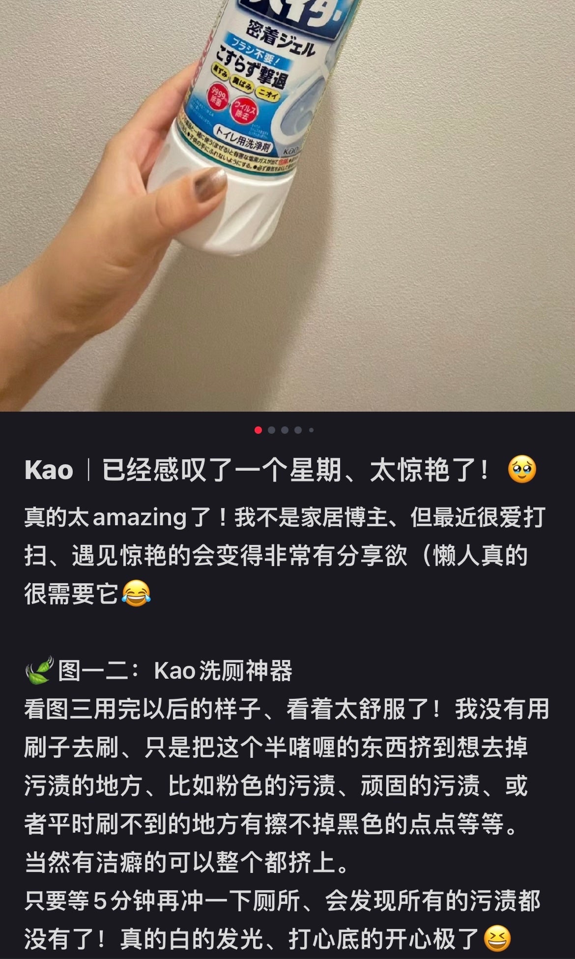Kao|马桶强力除垢除味除菌消臭清洁剂/弯头设计使用方便/洁厕灵 |500ml